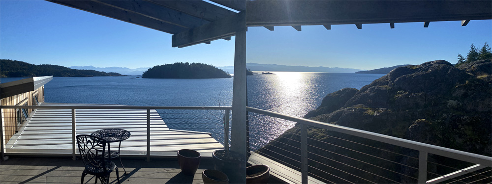 The view from the rooftop deck at my home in Spirit Bay